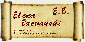 Elena Bačvanski vizit kartica